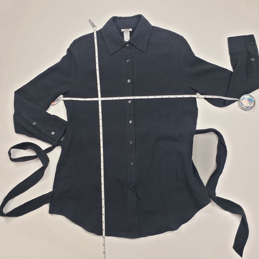 Andie Swim The Corvo Button-Up Women's XS Black Cotton Gauze Beach & Resort Wear - Picture 6 of 16